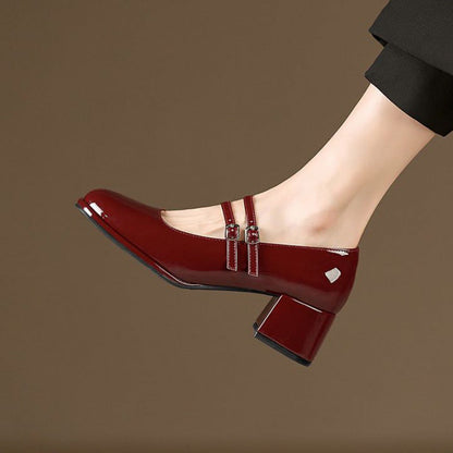 Weiche Leder-Chunky-Heels mit niedrigem Schnitt | Ideal für alle Jahreszeiten