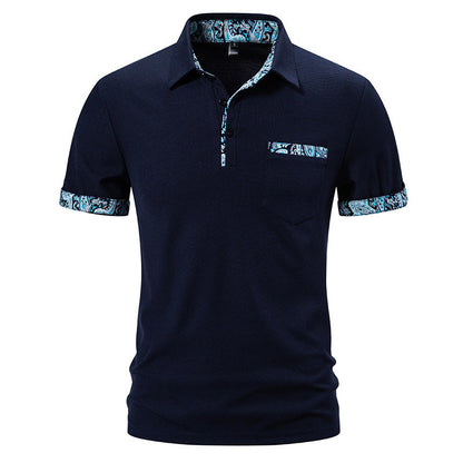 Herren Paisley-Lapel Kurzarm-T-Shirt – Ideal für den Sommer