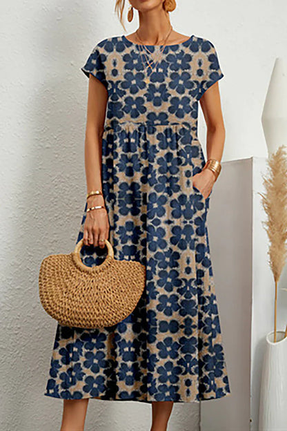 Ärmelloses bedrucktes Kleid mit Rundhalsausschnitt | Ideal für den Sommer