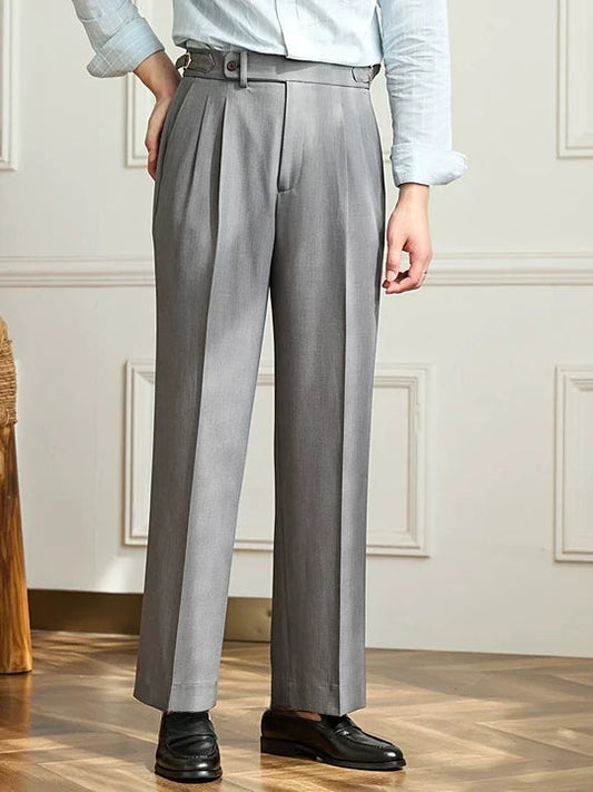 Herren Weitbeinige Faltenhose – Premium-Stoff, Atmungsaktiv & Leicht – Ideal für Frühling & Sommer