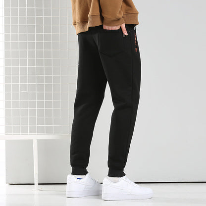 Herren Fleece-gefütterte Hochtaillierte Baumwollhosen – Perfekt für den Winter