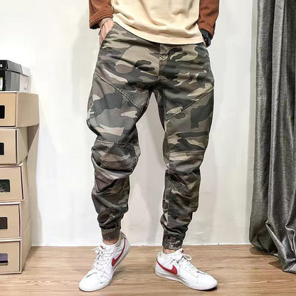 Herren Tarnmuster-Arbeitshose mit Bündchen und Wollfutter – Ideal für Frühling und Herbst