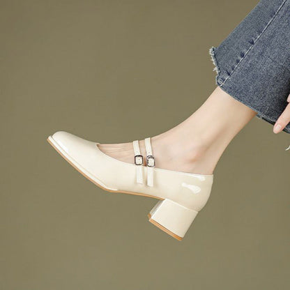 Weiche Leder-Chunky-Heels mit niedrigem Schnitt | Ideal für alle Jahreszeiten
