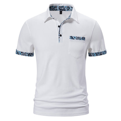 Herren Paisley-Lapel Kurzarm-T-Shirt – Ideal für den Sommer