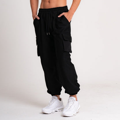 Herren Loose-Fit Mehrtaschenhose mit Kordelzug – Ideal für Herbst und Winter