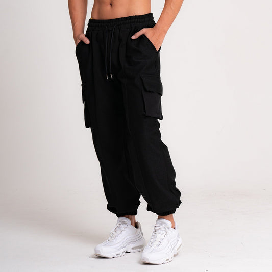 Herren Loose-Fit Mehrtaschenhose mit Kordelzug – Ideal für Herbst und Winter