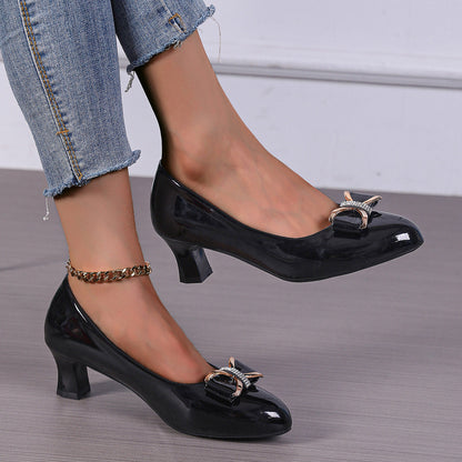 Schleifen High Heels Niedrig geschnittene Spitze Pumps | Ideal für alle Jahreszeiten