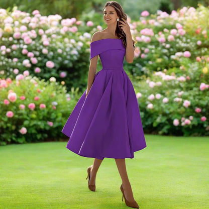 Strapless Satin Midi Kleid mit Fließendem Schnitt | Ideal für den Sommer