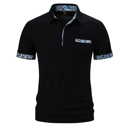 Herren Paisley-Lapel Kurzarm-T-Shirt – Ideal für den Sommer