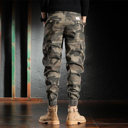 Herren Tarnmuster-Arbeitshose mit Bündchen und Wollfutter – Ideal für Frühling und Herbst