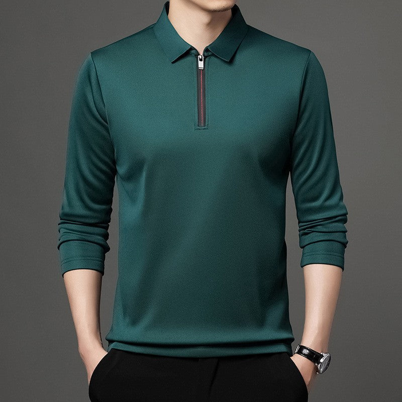 Herren Halb-Zipper Langarm-Poloshirt – Ideal für Frühling und Herbst