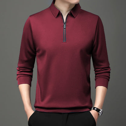 Herren Halb-Zipper Langarm-Poloshirt – Ideal für Frühling und Herbst