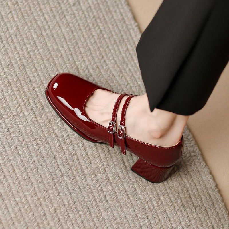 Weiche Leder-Chunky-Heels mit niedrigem Schnitt | Ideal für alle Jahreszeiten