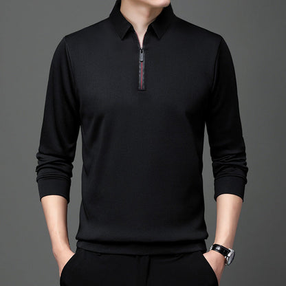 Herren Halb-Zipper Langarm-Poloshirt – Ideal für Frühling und Herbst