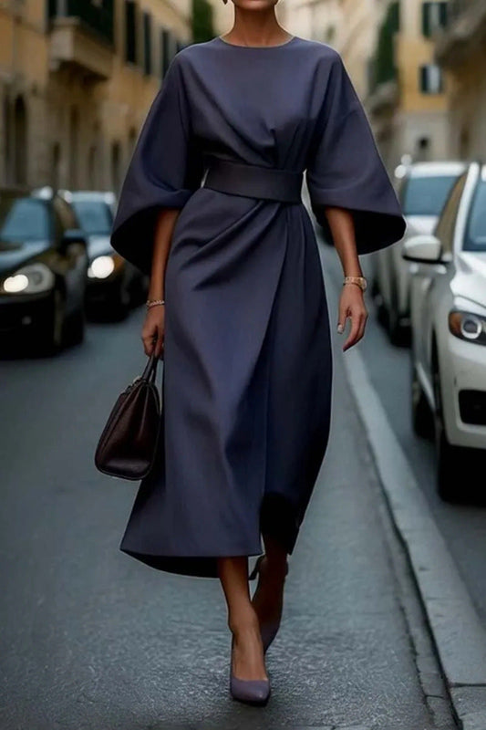 Kleid mit Langarm & Taillengürtel – Ideal für Herbst & Winter