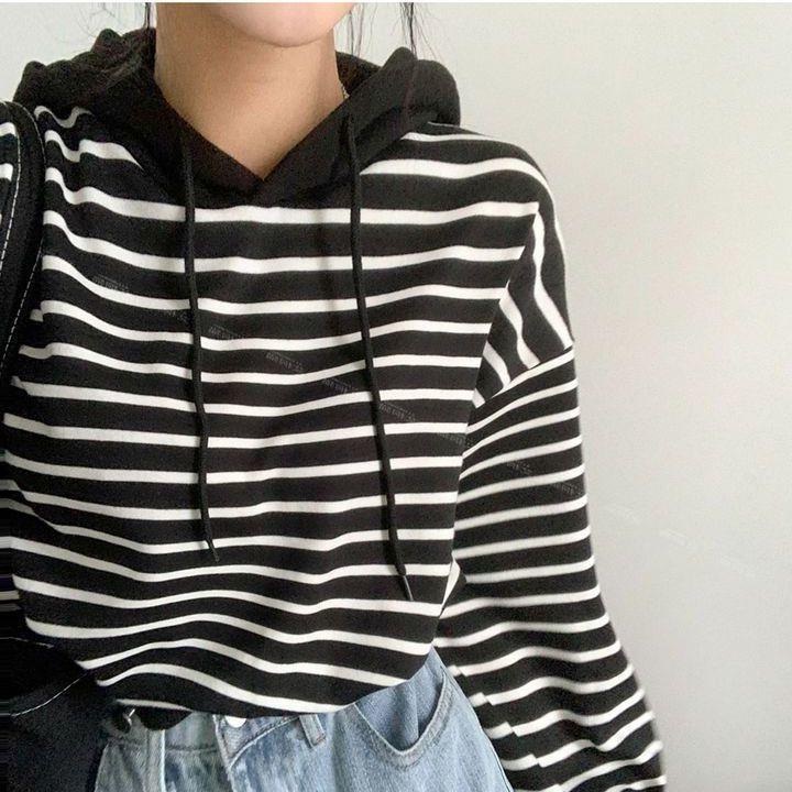 Damen-Sommer-Ärmelloses Hoodie-Top mit Streifenmuster und lockerem Schnitt