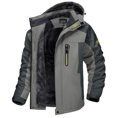 Herren Winterjacke mit Kapuze isoliertem Innenfutter und verstellbaren Bündchen