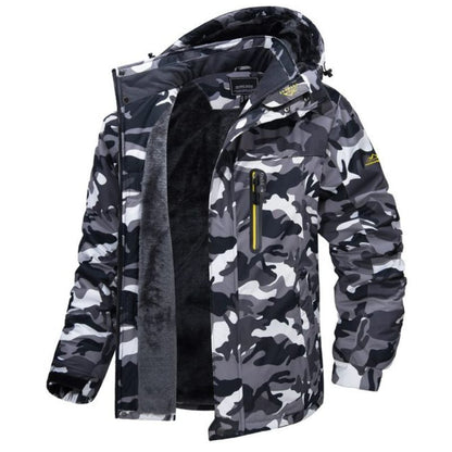 Herren Winterjacke mit Kapuze isoliertem Innenfutter und verstellbaren Bündchen