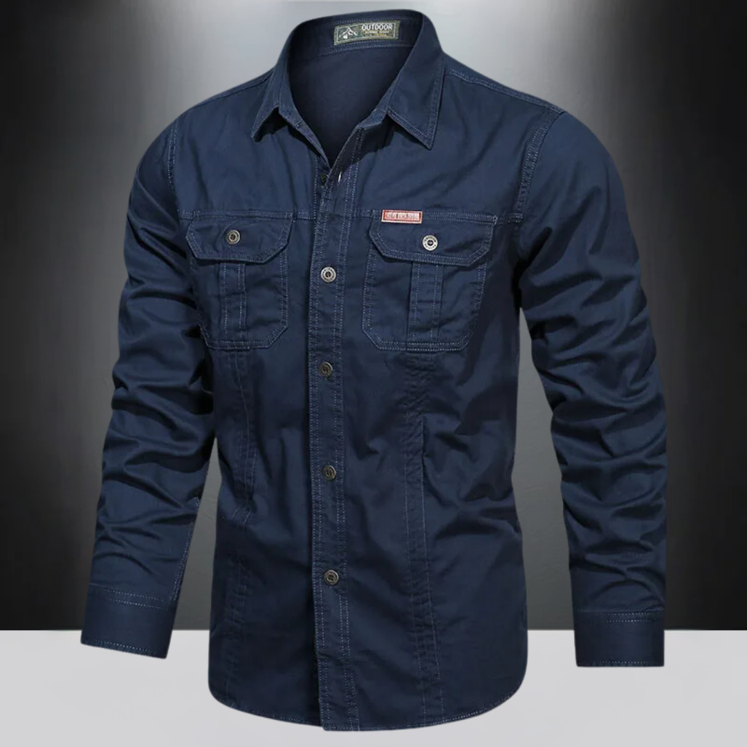 Herren Cargo-Hemd mit Versteckten Taschen, Atmungsaktiv & Langlebig | Ideal für Frühling & Herbst