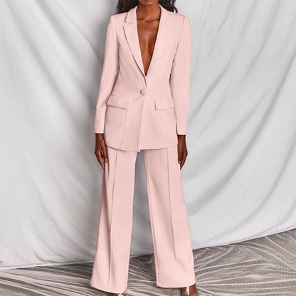 Zweiteiliges Damen Set mit Blazer und Hose aus Atmungsaktivem Stoff I Ideal für Frühling und Herbst