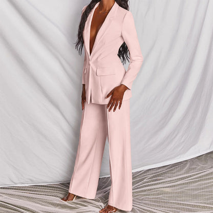 Zweiteiliges Damen Set mit Blazer und Hose aus Atmungsaktivem Stoff I Ideal für Frühling und Herbst