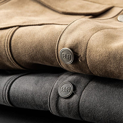 Streetwear Jacke aus hochwertigem Wildleder – Ideal für Herbst und Frühling