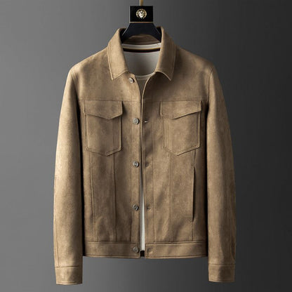 Streetwear Jacke aus hochwertigem Wildleder – Ideal für Herbst und Frühling