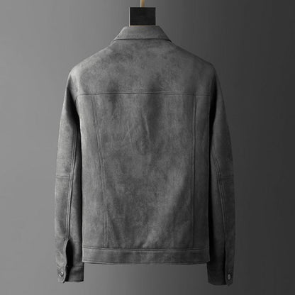 Streetwear Jacke aus hochwertigem Wildleder – Ideal für Herbst und Frühling