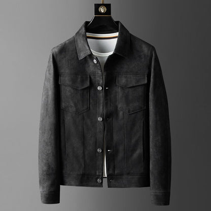 Streetwear Jacke aus hochwertigem Wildleder – Ideal für Herbst und Frühling