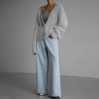 Kaschmir-Strickjacke mit lockerer Passform | Ideal für kühle Tage