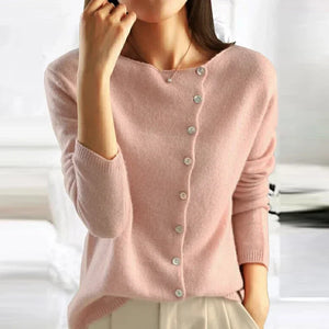 Damen Winterpullover mit Strickoptik und Knopfdetails