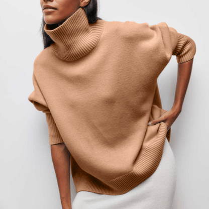 Damen Herbst Rollkragenpullover mit schmaler Passform und langen Ärmeln