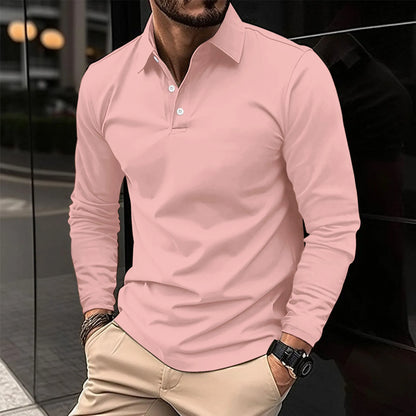 Herren Slim Fit Polo-Shirt mit Langarm I Ideal für Alle Jahreszeiten