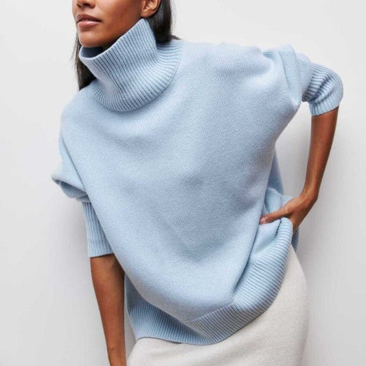 Damen Herbst Rollkragenpullover mit schmaler Passform und langen Ärmeln