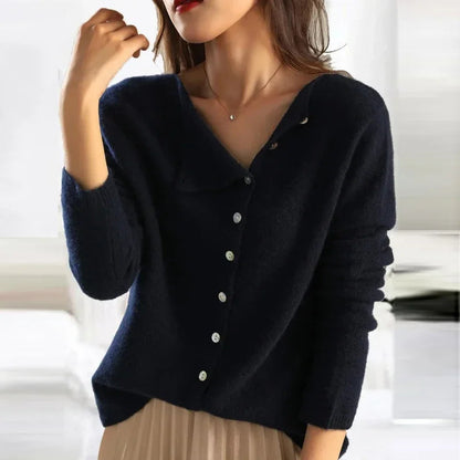 Damen Winterpullover mit Strickoptik und Knopfdetails