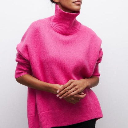 Damen Herbst Rollkragenpullover mit schmaler Passform und langen Ärmeln