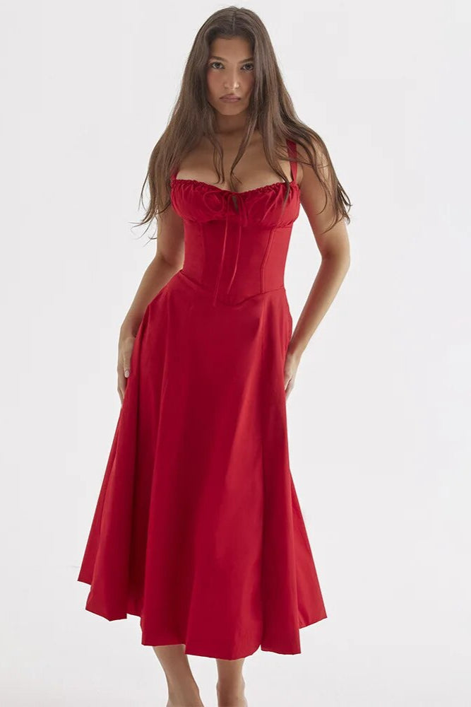 Midikleid mit Korsett und Schnürung | Perfekt für Frühling & Sommer