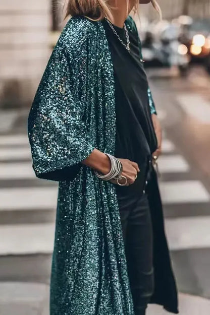 Langer Abendmantel mit Taillengürtel und Taschen | Ideal für Herbst & Winter