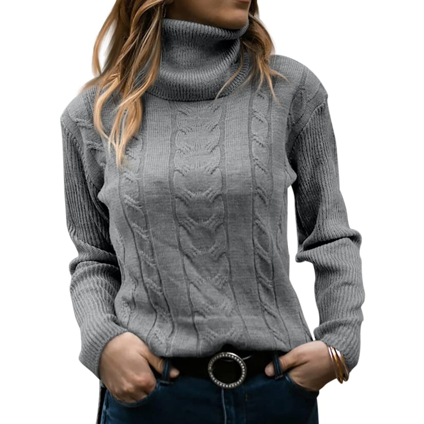 Damen-Rollkragenpullover aus Strick mit schmeichelnder Passform I Ideal für Herbst und Winter