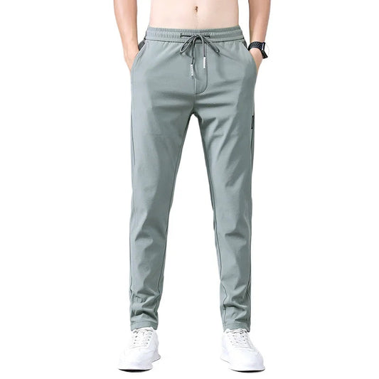 Slim Fit Atmungsaktive Khaki Jogginghosen mit Kordelzug - Ideal für Alle Jahreszeiten