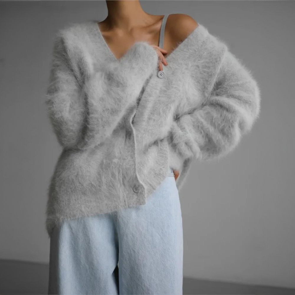 Kaschmir-Strickjacke mit lockerer Passform | Ideal für kühle Tage