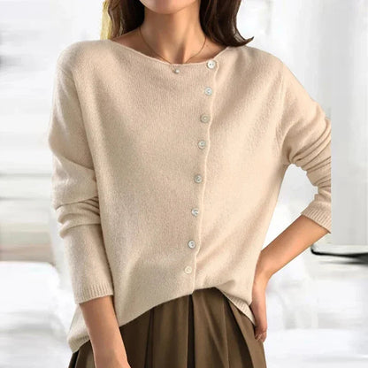 Damen Winterpullover mit Strickoptik und Knopfdetails