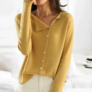 Damen Winterpullover mit Strickoptik und Knopfdetails