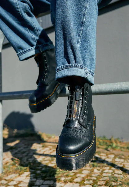 Leder-Stiefeletten mit Absatz und robuster Sohle | Ideal für Herbst und Winter