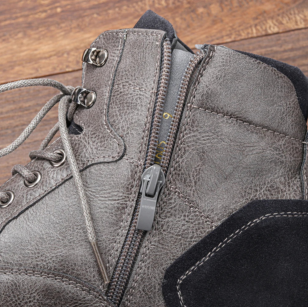 Herren Winterstiefel mit rutschfester Sohle in Grau, Gelb, Schwarz und Braun