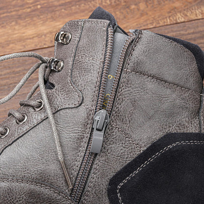 Herren Winterstiefel mit rutschfester Sohle in Grau, Gelb, Schwarz und Braun