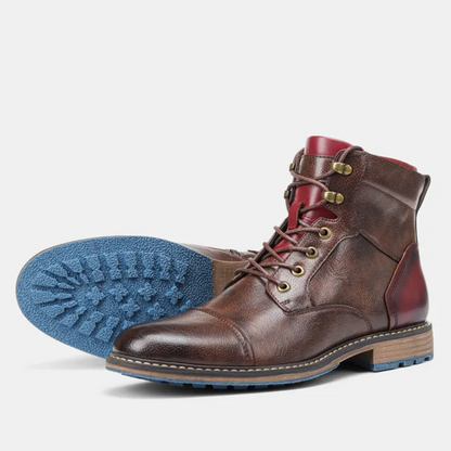 Herren Winterstiefel mit rutschfester Sohle in Grau, Gelb, Schwarz und Braun