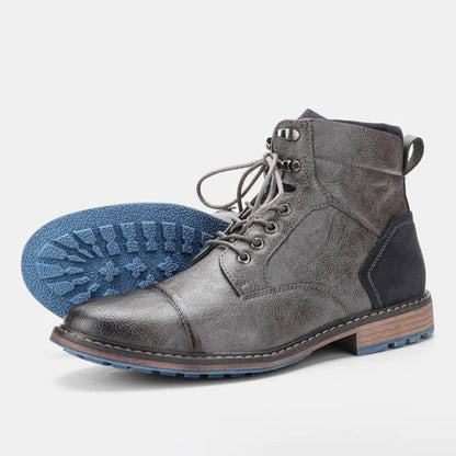 Herren Winterstiefel mit rutschfester Sohle in Grau, Gelb, Schwarz und Braun