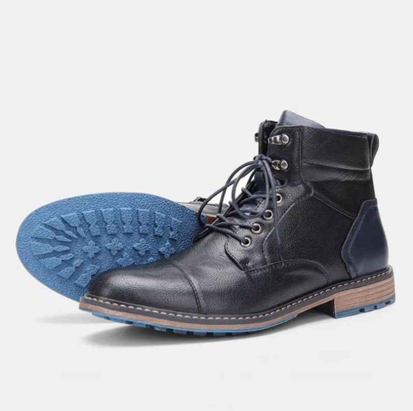 Herren Winterstiefel mit rutschfester Sohle in Grau, Gelb, Schwarz und Braun