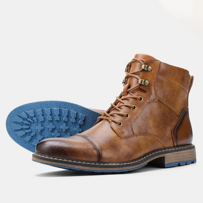 Herren Winterstiefel mit rutschfester Sohle in Grau, Gelb, Schwarz und Braun